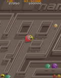Pac-Mania for Arcade - A ghost caught me! The screen turns brown...