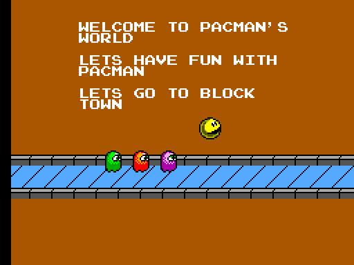 Pac-Mania Sega Master System Screenshot: Heading off to Block Town...