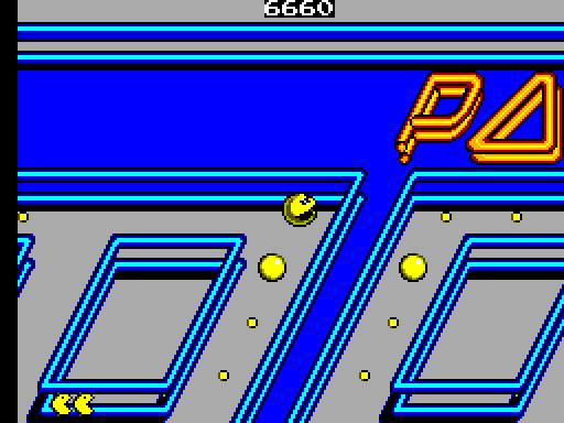 Pac-Mania Sega Master System Screenshot: Located a power pellet..