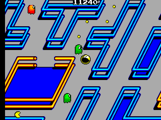 Pac-Mania Sega Master System Screenshot: Uh oh, I might be trapped!