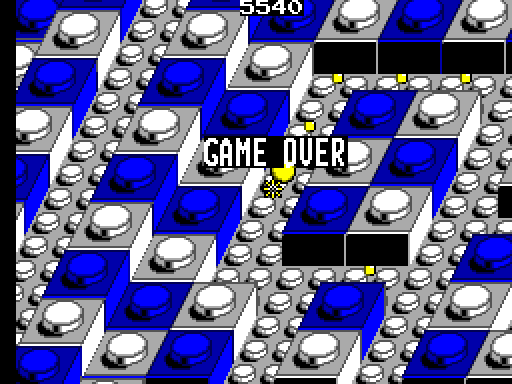Pac-Mania Sega Master System Screenshot: Game over; I'll need to try again...