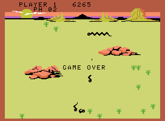 Slither ColecoVision Screenshot: Game over.