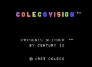 Slither for ColecoVision - Colecovision logo and title screen.