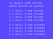 Slither for ColecoVision - Select a game option to start.