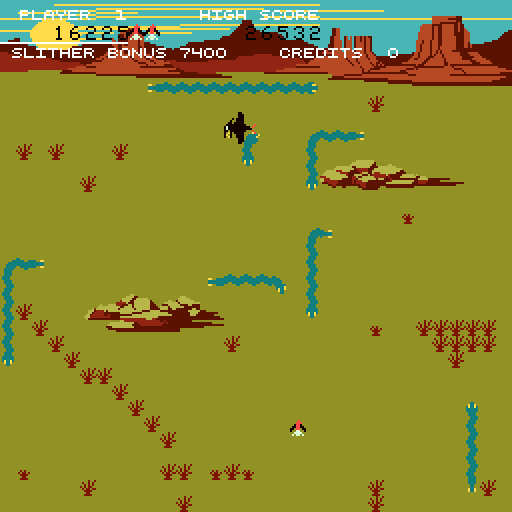 Slither Arcade Screenshot: The number of snakes increases as the game progresses...