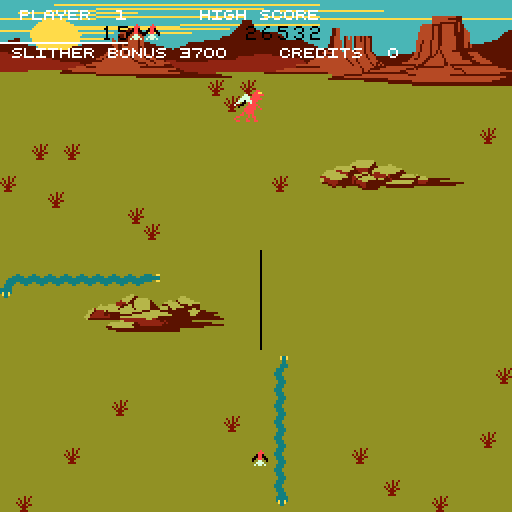 Slither Arcade Screenshot: Game start; here come the snakes!