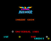 Cosmic Avenger for Arcade - Title screen.