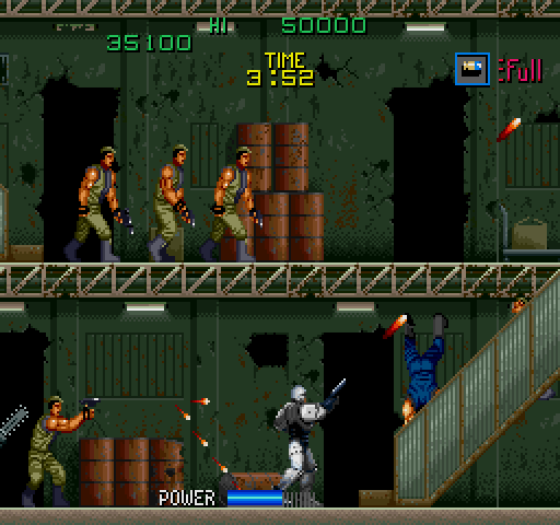 RoboCop Arcade Screenshot: Some levels have multiple platforms to climb up...