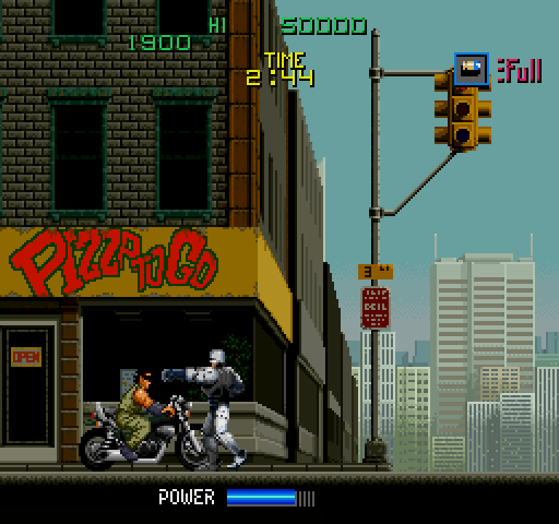 RoboCop Arcade Screenshot: Watch out for motorcycles!