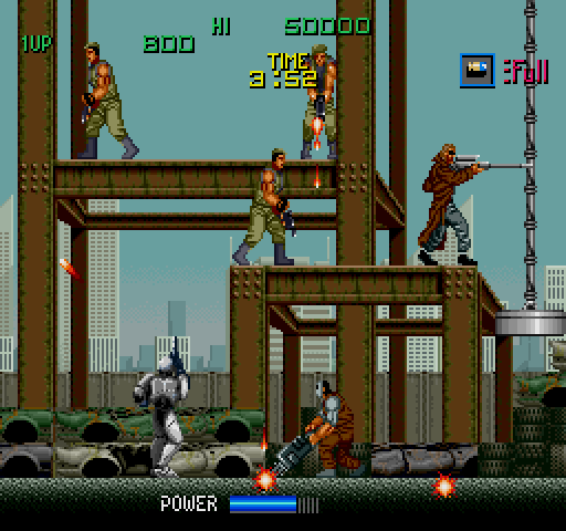 RoboCop Arcade Screenshot: Dodge attacks from above!