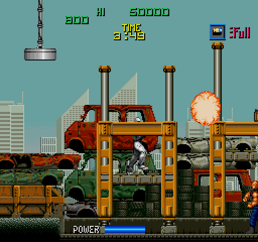 RoboCop Arcade Screenshot: There are numerous platforms on some levels to jump on...