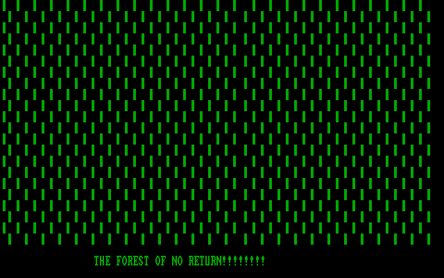 Quest of Yogurt IBM PC/Compatibles Screenshot: Welcome to the Forest of No Return.