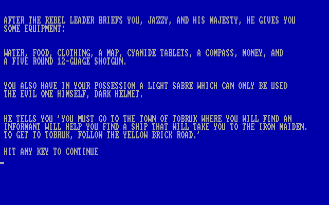 Quest of Yogurt IBM PC/Compatibles Screenshot: Game start.