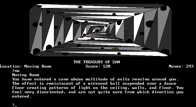 Treasury of Zan, The IBM PC/Compatibles Screenshot: This moving room provides a random element to the game.