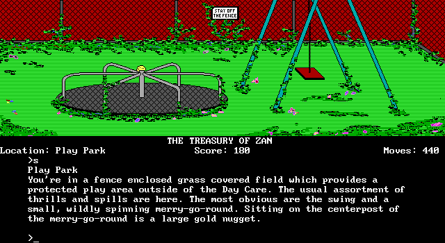 Treasury of Zan, The IBM PC/Compatibles Screenshot: The park.