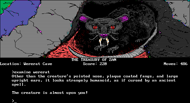 Treasury of Zan, The IBM PC/Compatibles Screenshot: Don't get eaten by the wererat!