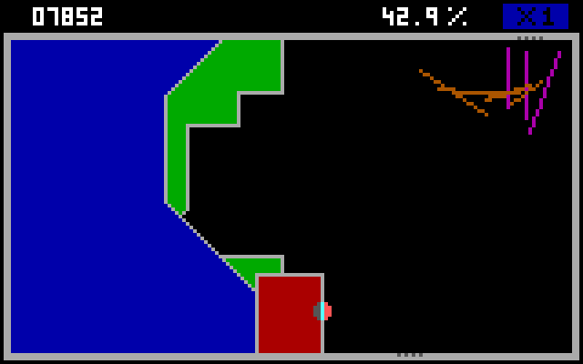 Styx IBM PC/Compatibles Screenshot: Avoid the grey boxes that crawl along the edges.
