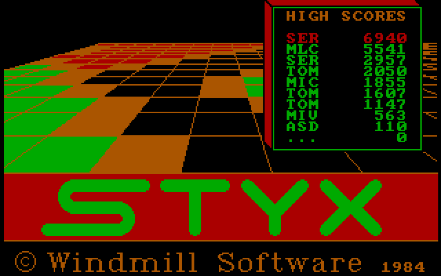 Styx IBM PC/Compatibles Screenshot: Title screen (IBM PCjr version).