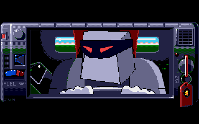 Race Drivin' Amiga Screenshot: One of our racers in the introduction...
