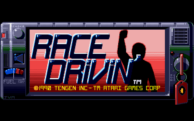 Race Drivin' Amiga Screenshot: Title screen.