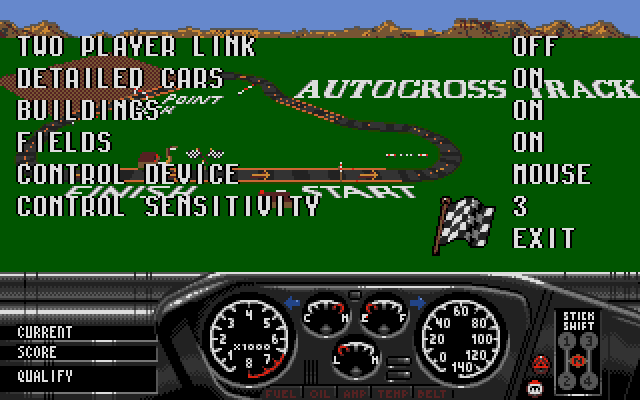 Race Drivin' Amiga Screenshot: Game options.