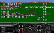 Race Drivin' for Amiga - Game options.
