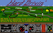 Hard Drivin' for Amiga - The main menu.