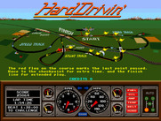 Hard Drivin' for Arcade - Flags mark how far through the course you drove.