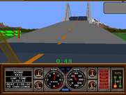 Hard Drivin' for Arcade - The first stunt is an open drawbridge.