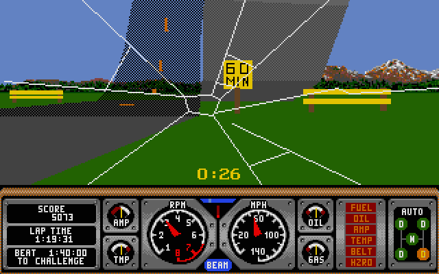 Hard Drivin' II: Drive Harder Atari ST Screenshot: Crash!
