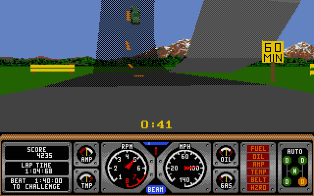 Hard Drivin' II: Drive Harder Atari ST Screenshot: Ready to attempt the loop?