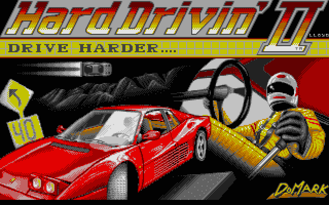 Hard Drivin' II: Drive Harder Atari ST Screenshot: Title screen.