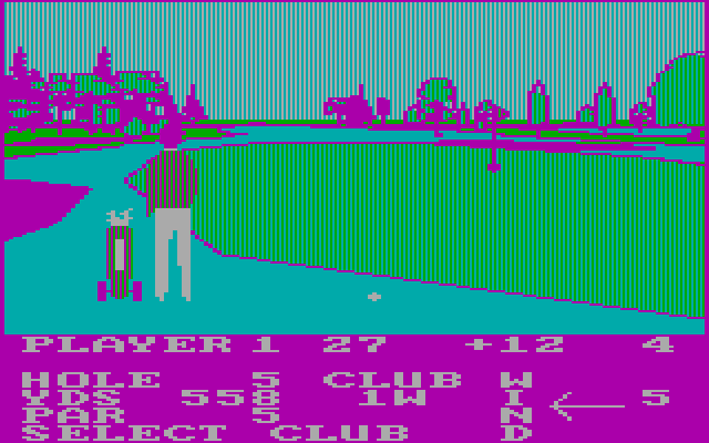 Pro Golf IBM PC/Compatibles Screenshot: This should be an easy chip...