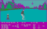 Pro Golf for IBM PC/Compatibles - Aiming on hole 8...