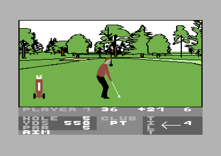Pro Golf Commodore 64 Screenshot: A long putt...