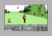 Pro Golf for Commodore 64 - The arrow indicates where you are aiming...