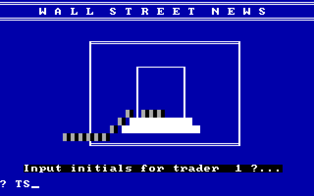 Wall Street IBM PC/Compatibles Screenshot: One to four traders can play the game.