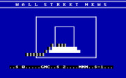 Wall Street for IBM PC/Compatibles - Stock ticker scrolls along the bottom of the screen...