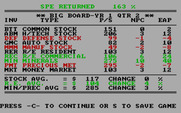 Wall Street for IBM PC/Compatibles - Here's how I'm doing...press C to continue.