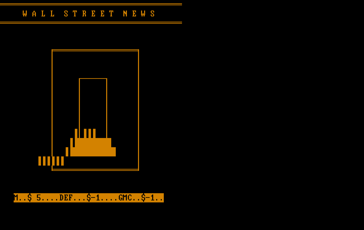 Wall Street IBM PC/Compatibles Screenshot: The stock ticker...