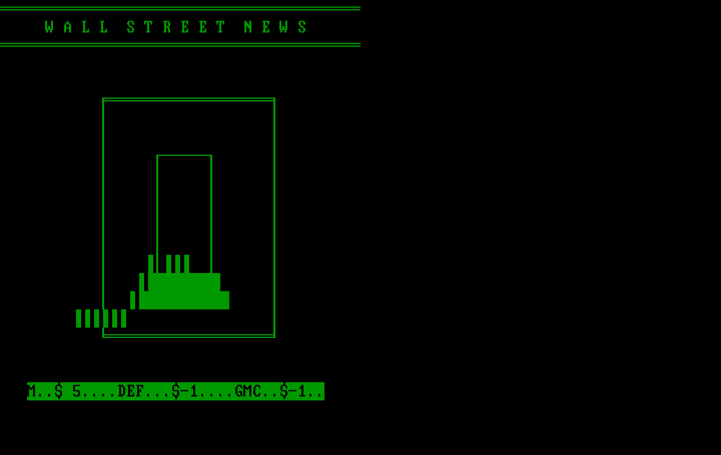 Wall Street IBM PC/Compatibles Screenshot: The stock ticker...