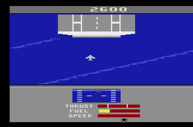 River Raid II Atari 2600 Screenshot: Time to land again...
