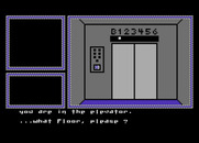 Hotel Alien for Atari 8-bit - Use the elevator to move between floors.