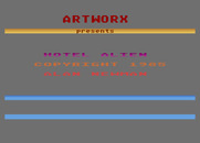 Hotel Alien for Atari 8-bit - Title screen.