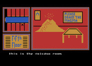 Hotel Alien for Atari 8-bit - The volcano room; don't forget to drain the magma!