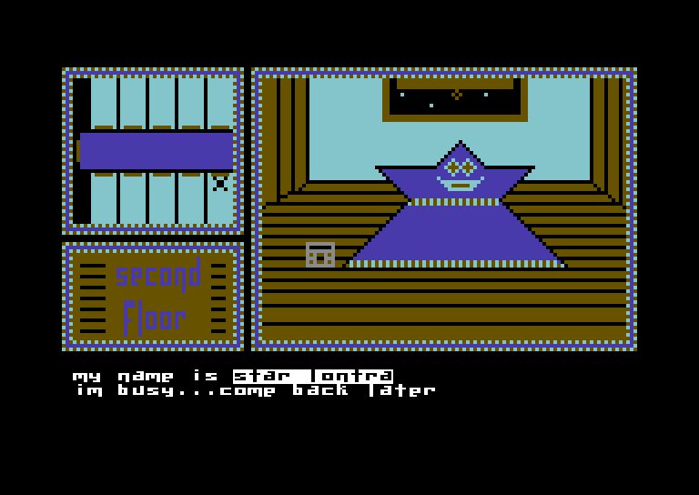 Hotel Alien Commodore 64 Screenshot: This guy looks busy...