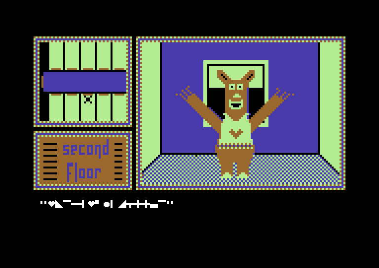 Hotel Alien Commodore 64 Screenshot: This alien looks happy!