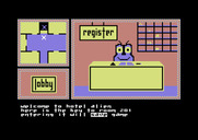 Hotel Alien for Commodore 64 - At the front desk.