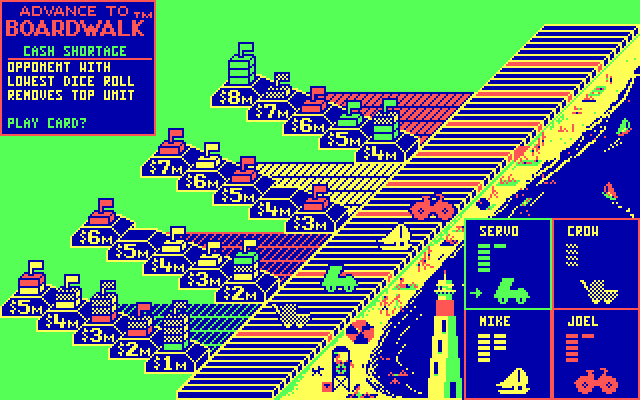 Advance to Boardwalk IBM PC/Compatibles Screenshot: Here's a card you have...use it?