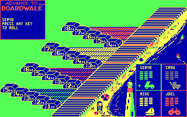 Advance to Boardwalk IBM PC/Compatibles Screenshot: Game start.